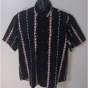 Vintage Wrangler Western Men's XL Western Pearl Snap Shirt Aztec Cowboy Black